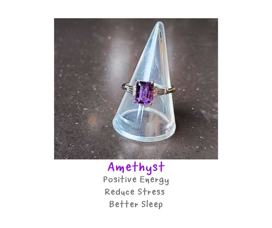 Natural "Amethyst" Ring แหวนหินแท้ อเมทิสต์ (Positive Energy , Success , Reduce Stress)
