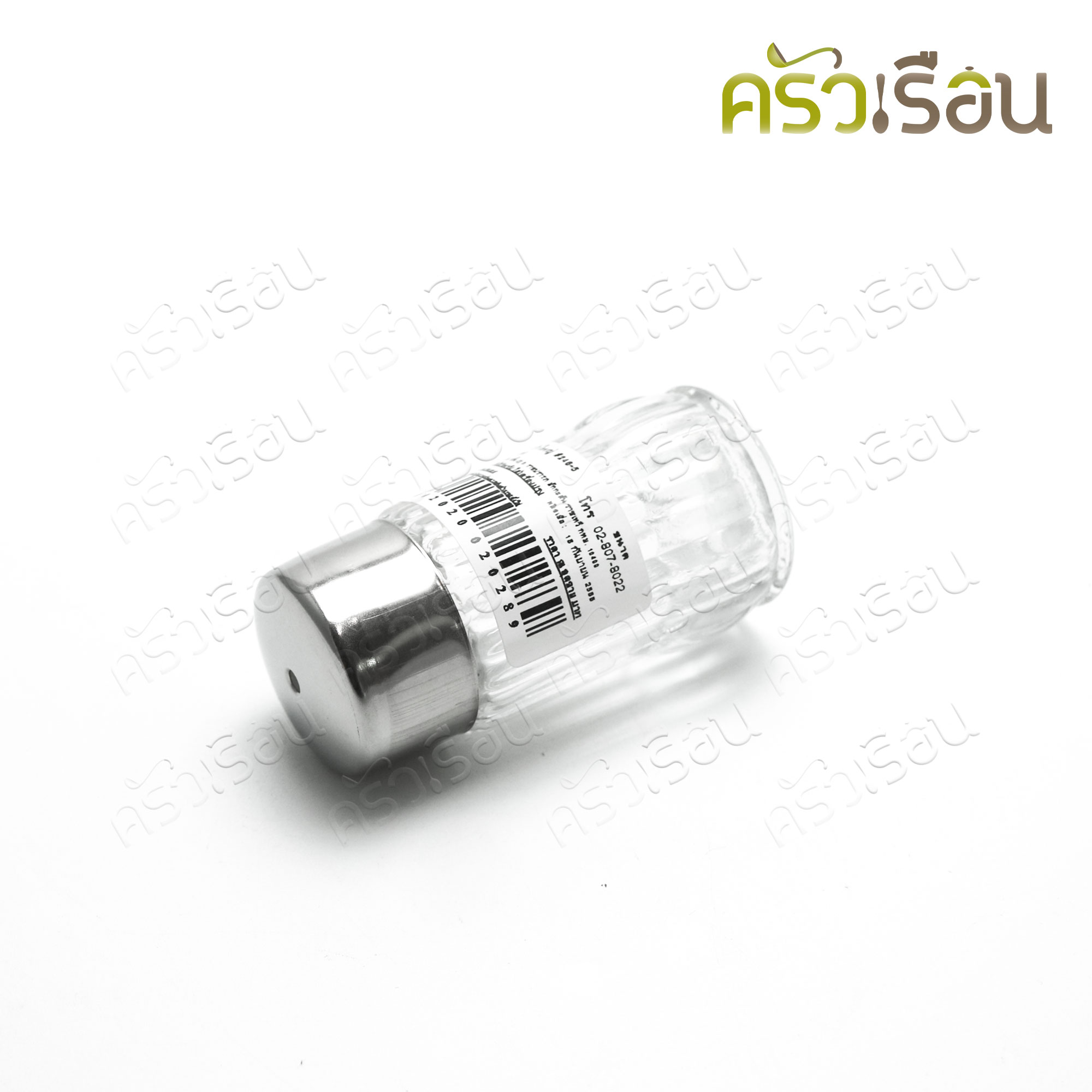 Twin Ray ขวดเกลือ วัสดุแก้ว ขนาดใหญ่ 3 x 7.5 ซม. ลายเส้นตลอด (ตรง) ฝาสเตนเลส #246/5 กระปุกใส่เกลือ