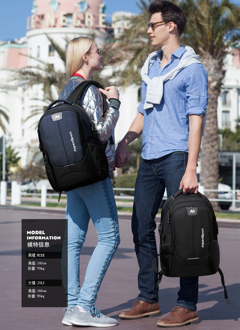 AspenSport Backpack Laptop กระเป๋าสะพายหลัง กระเป๋าโน๊ตบุ๊ค 14-16 นิ้ว กระเป๋าเดินทาง รุ่น AS-B98 ขนาด สีดำ