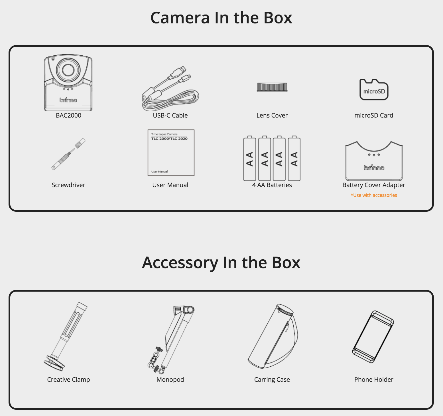Brinno กล้องไทม์แล็ป สายครีเอเตอร์ BAC2000