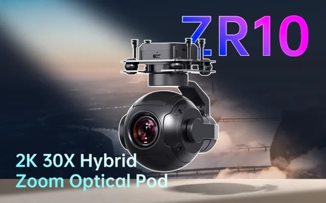 SIYI ZR10 2K 4MP QHD 30X Hybrid 10X Optical Zoom Gimbal Camera 1/2.7" CMOS HDR Starlight Night Vision 3-Axis Stabilizer