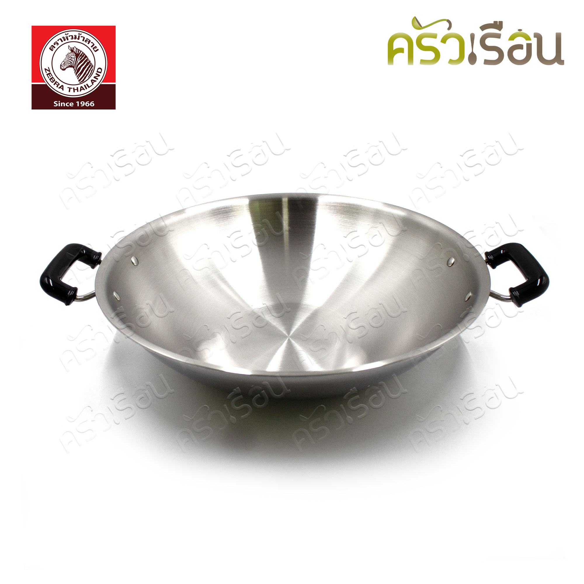 [Showcase] ZEBRA Chinese Wok, stainless steel, 5 Ply 38 cm. with steaming pad, thickness 2.3 mm. 176201