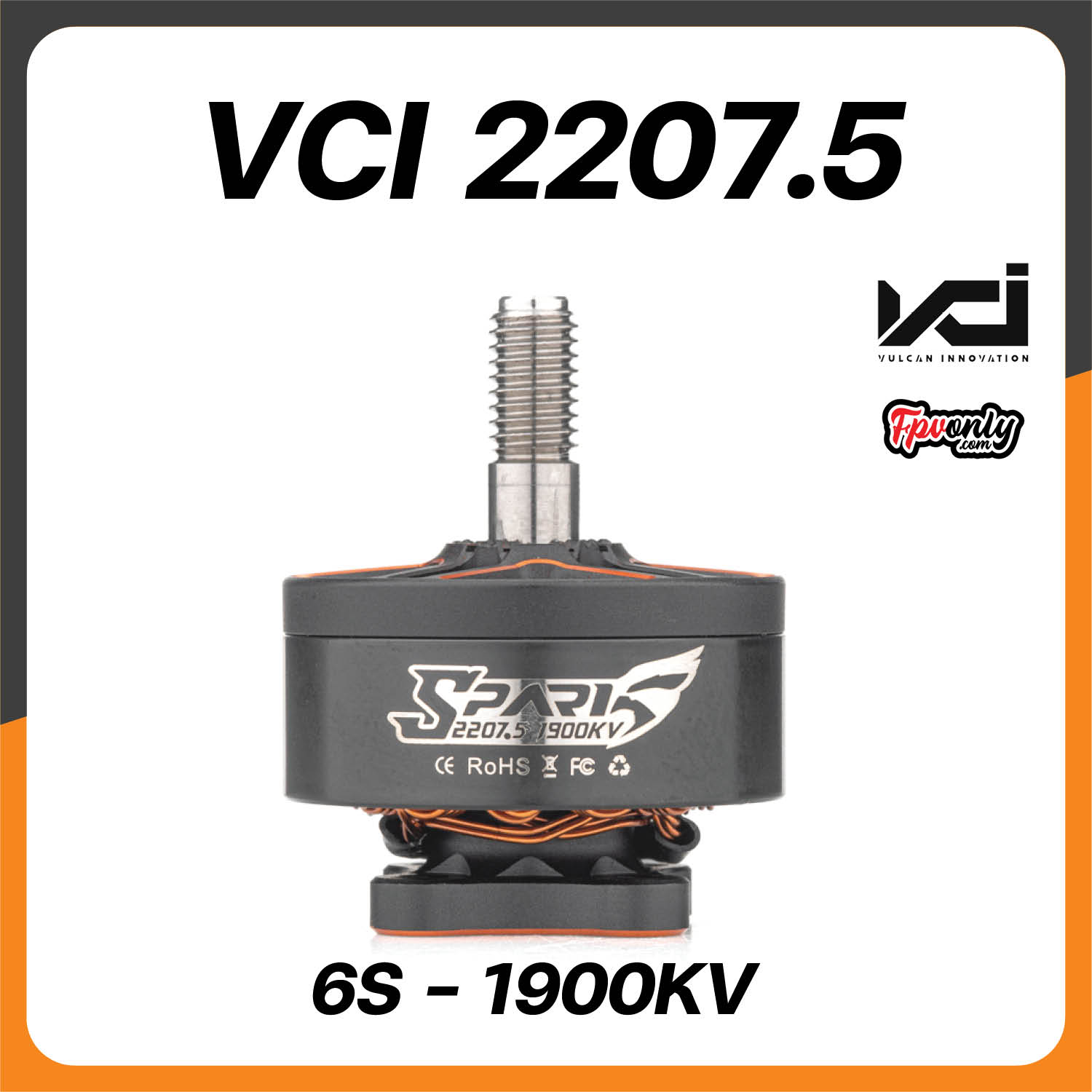 [22-5] VCI SPARK 2207.5 MOTOR-1900KV/2550KV fpv racing Motor อุปกรณ์โดรน Drone มอเตอร์ RC