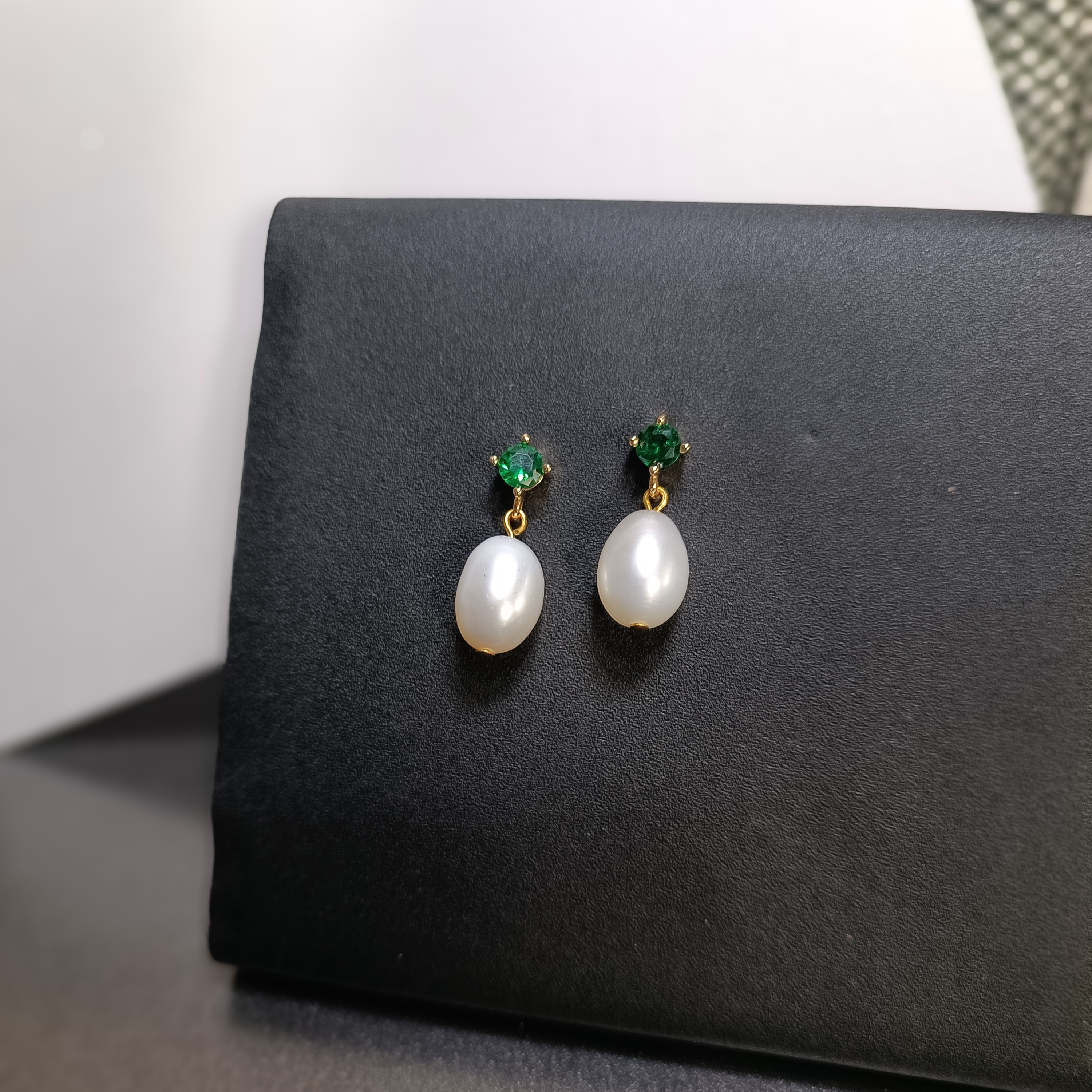 ต่างหูมุกแท้ "14K" Pearl Earring #สีขาว 5A