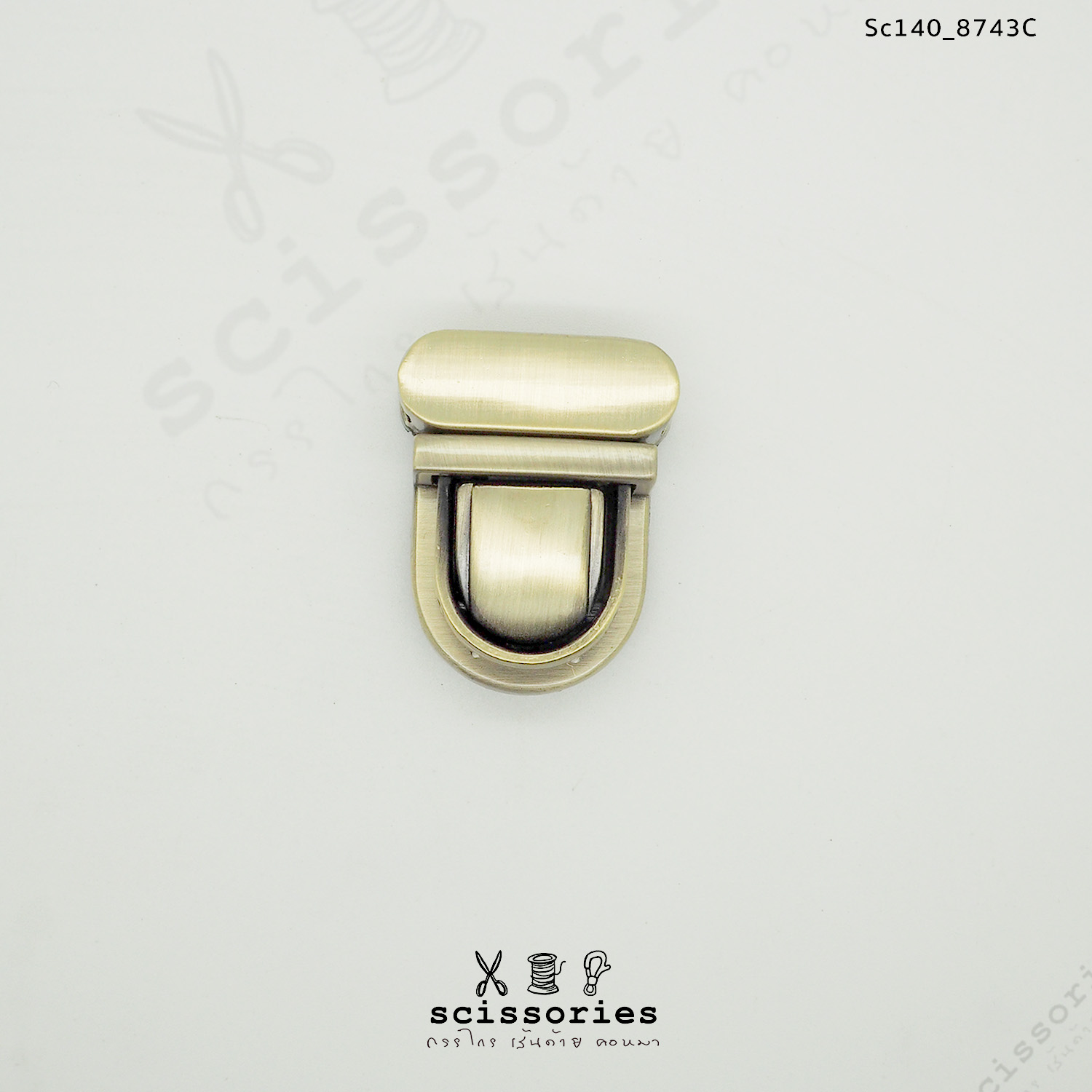 ตัวล็อคกระเป๋า 1ตัว สีเหลืองขัด brush gold