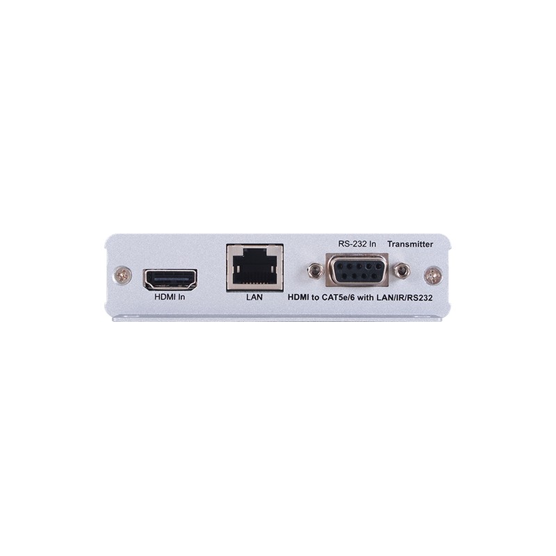 HDMI OVER CAT5E/6/7 MOUNTABLE TRANSMITTER WITH BI-DIRECTIONAL 24V POC AND LAN SERVING