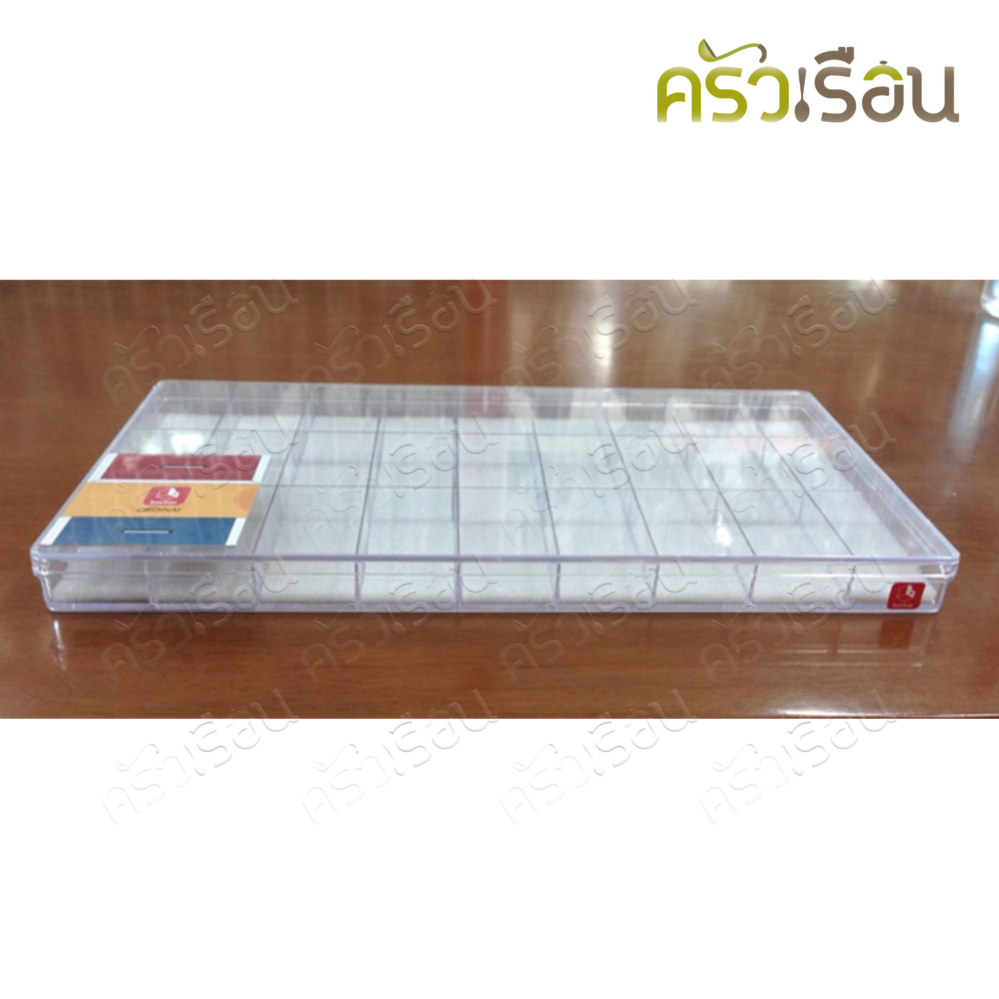 Nam Ngai Hong กล่องเหลี่ยมใส 27 ช่อง + ฟองน้ำ 16.7 x 32.5 x 2.5 ซม. 6127SPL กล่องแบ่งช่อง กล่องใส่พระ