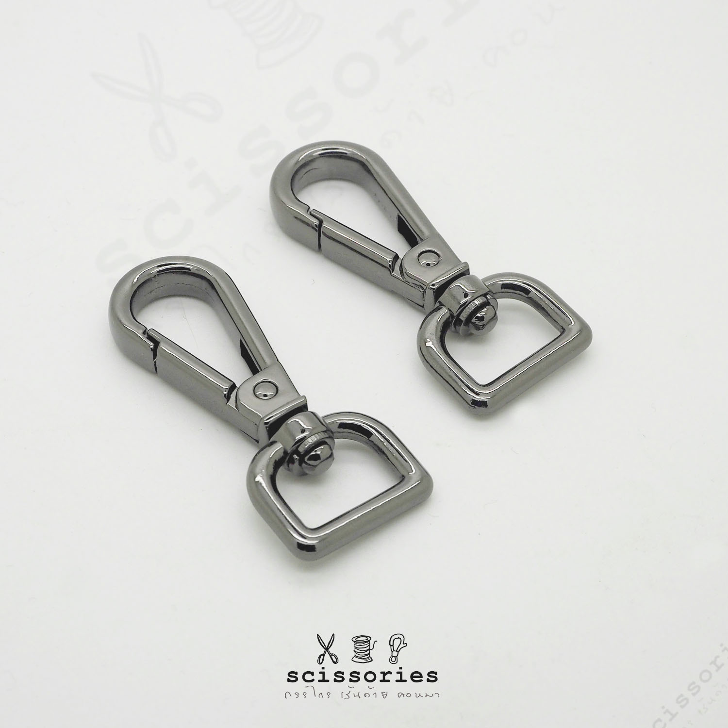 คอหมา1.4cm สีดำบอนด์เมทาลิค 2 ตัว