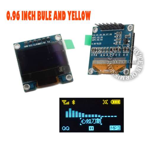 0.96"YELLOW BLUE OLED module 0.96 OLED New 128X64 OLED LCD LED Display Module For Arduino 0.96" SPI Communicate