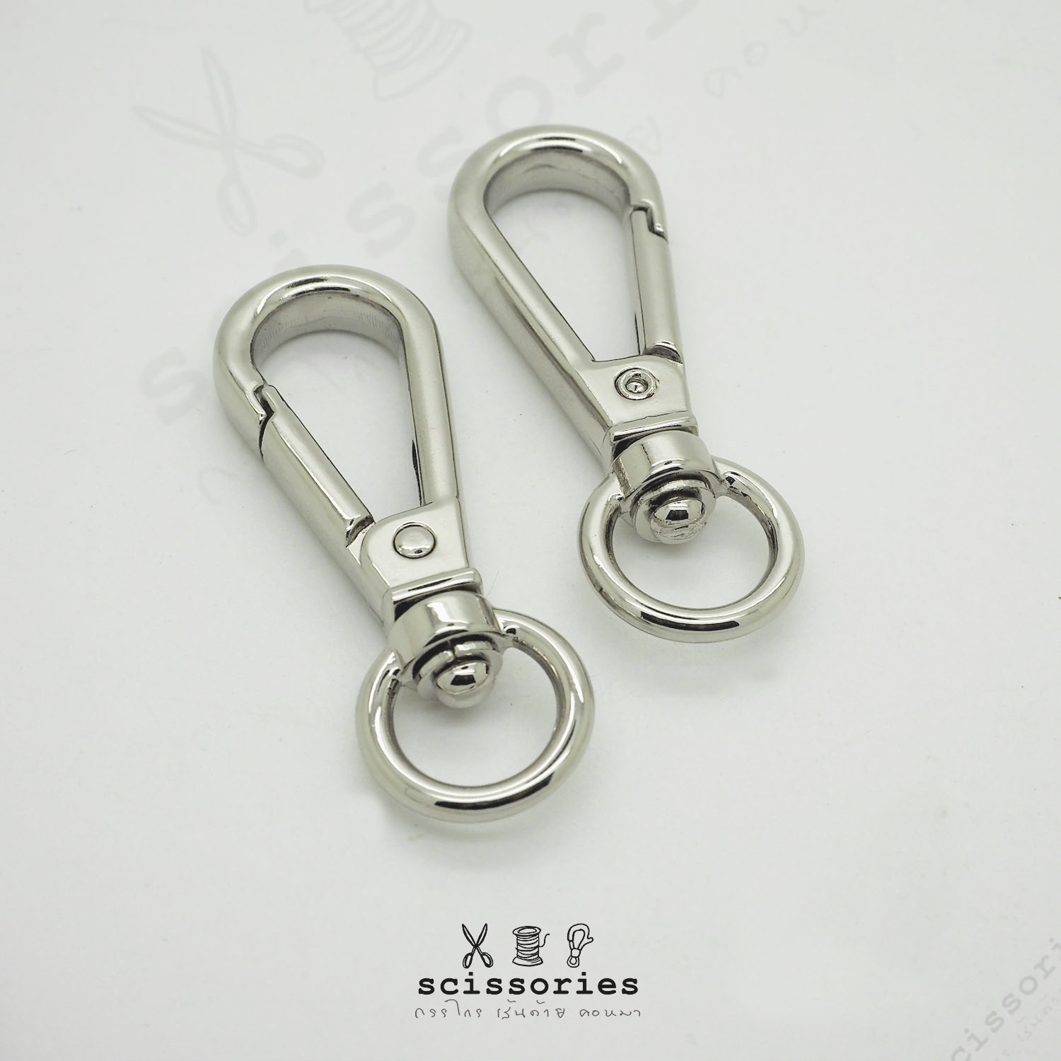 คอหมาเกี่ยว ท้ายห่วง กว้าง 1.2cm สีเงิน 2 ตัว