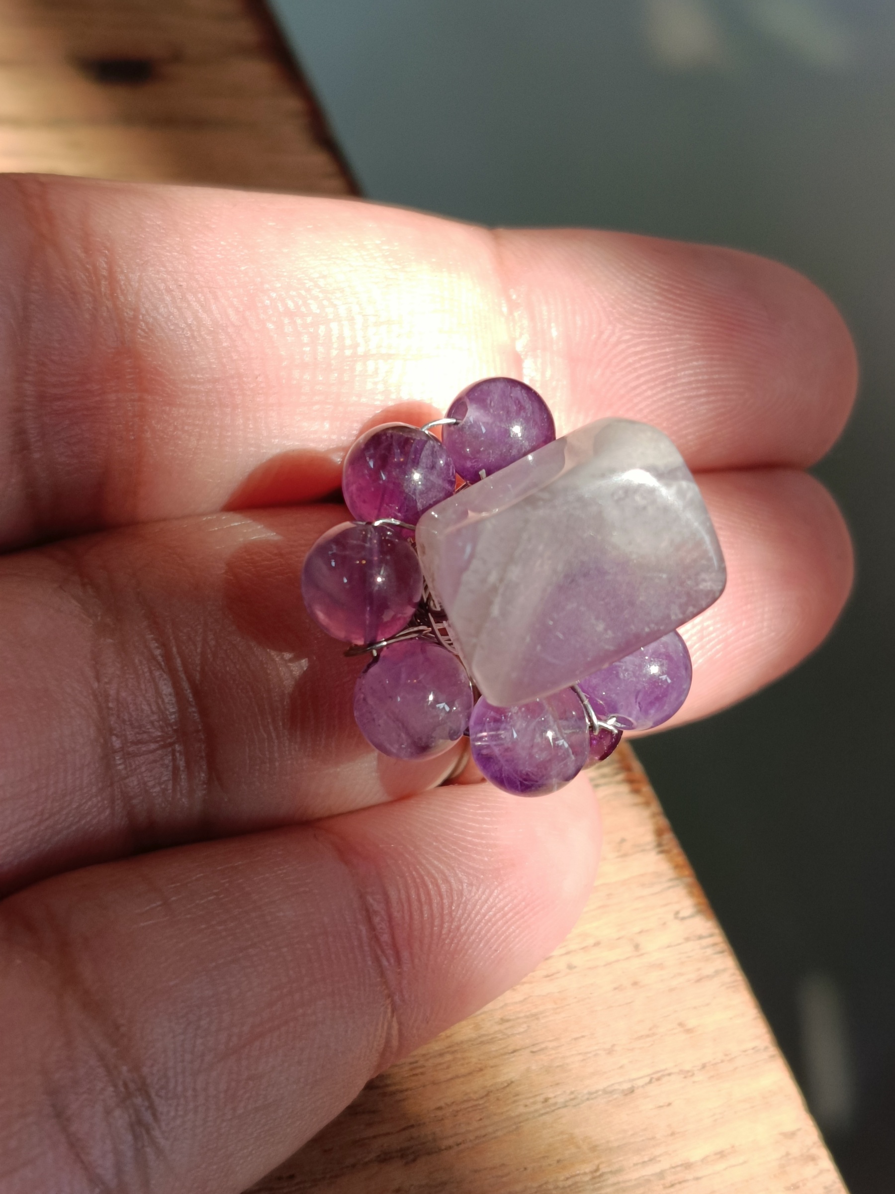 "Little Vivian" Amethyst Wire Wrapped Ring แหวนหินแท้ อเมทิสต์ (Positive Energy , Success , Reduce Stress)