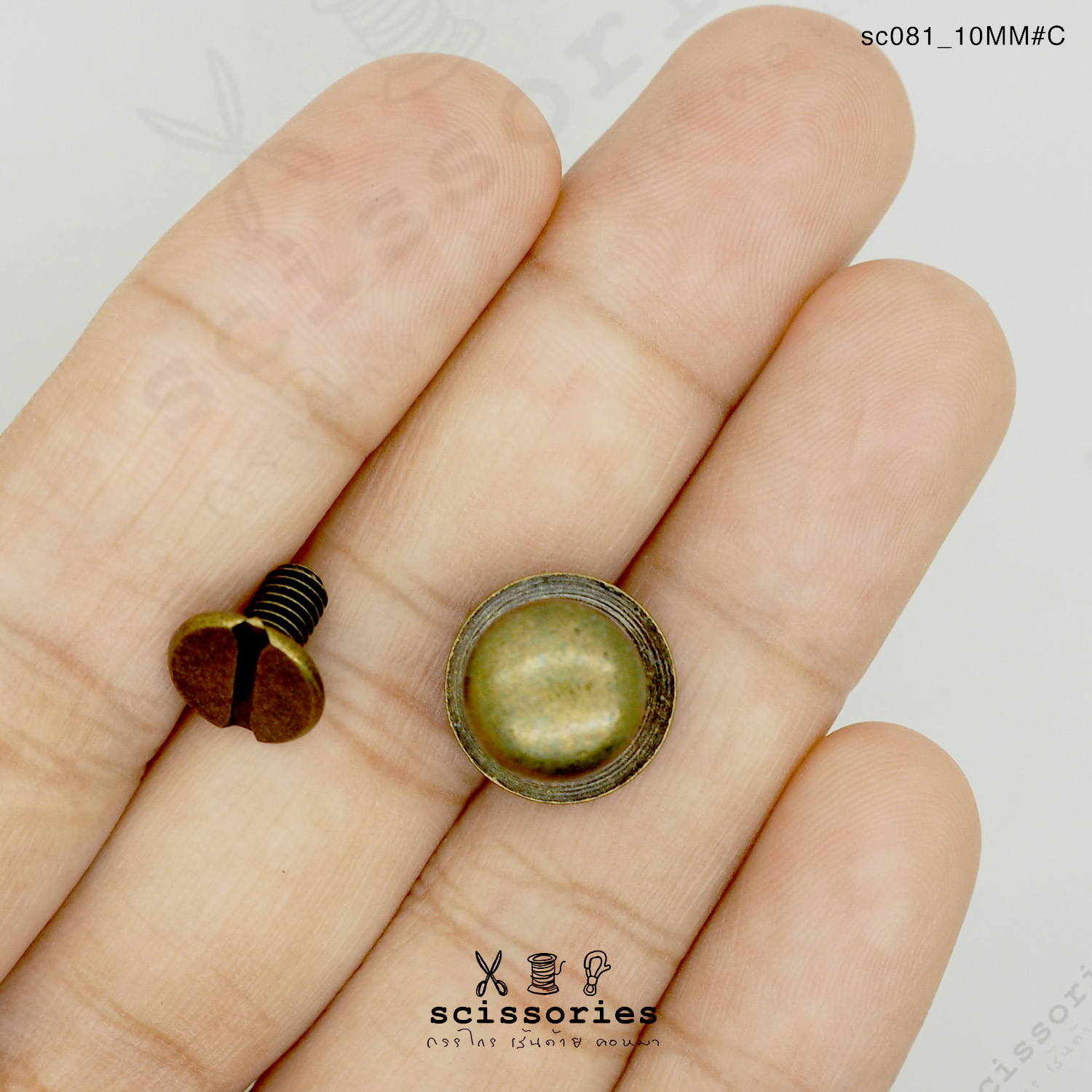 น๊อตเกลียว 10 MM สีเหลืองขัด/2ตัว
