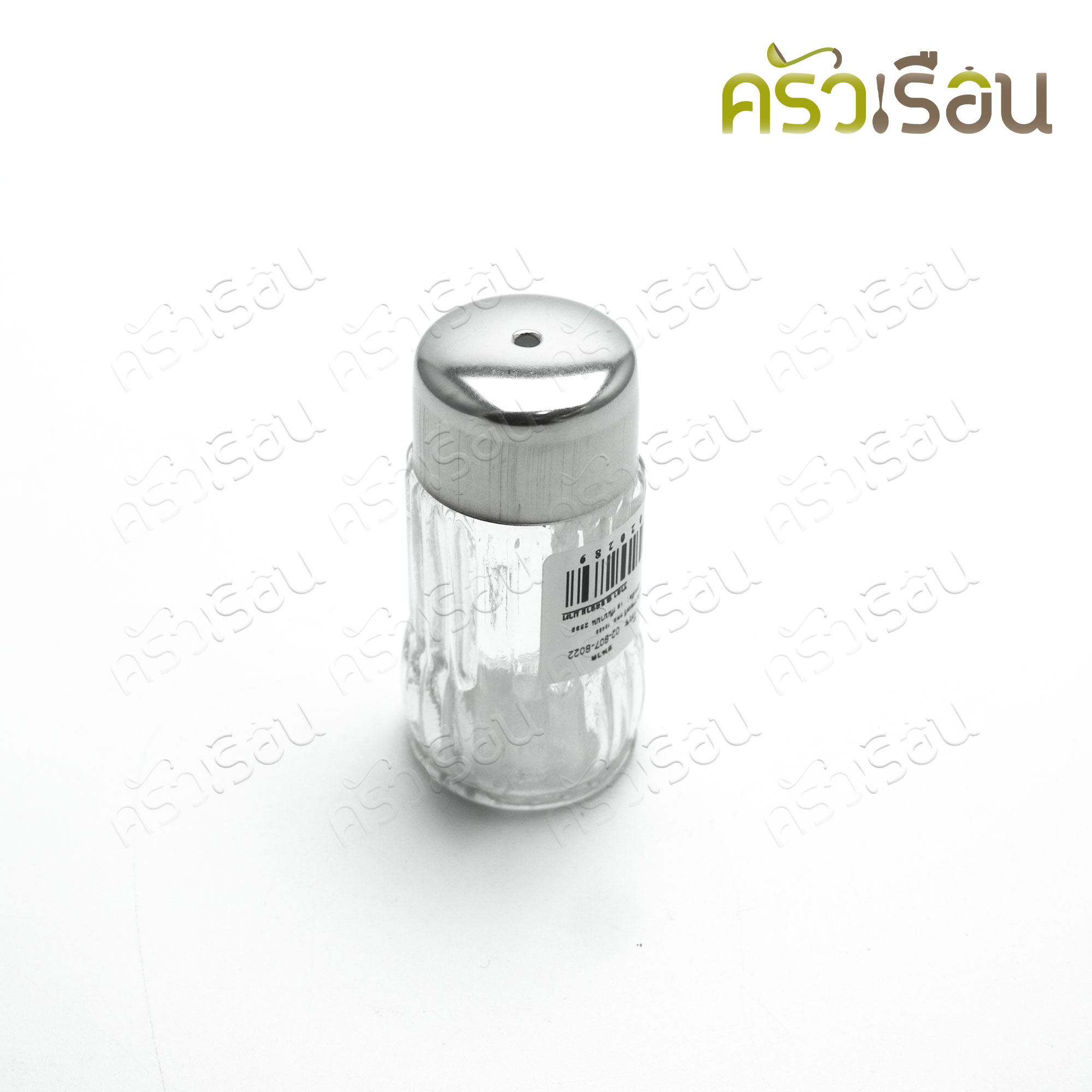 Twin Ray ขวดเกลือ วัสดุแก้ว ขนาดใหญ่ 3 x 7.5 ซม. ลายเส้นตลอด (ตรง) ฝาสเตนเลส #246/5 กระปุกใส่เกลือ