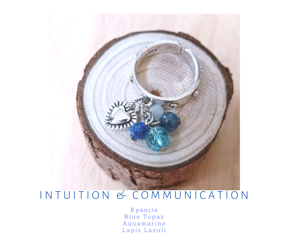 92.5 Sterling Silver "RockMe" Please Ring - แหวนเงินแท้ 92.5 เสริมพลังการสื่อสาร เจรจา (Lapis Lazuli ,Aquamarine ,Blue Topaz)