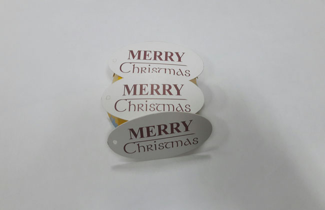 ป้ายเทศกาล Merry Christmas ลายน้ำตาล ป้ายของวัญ ป้ายห้อยสินค้า