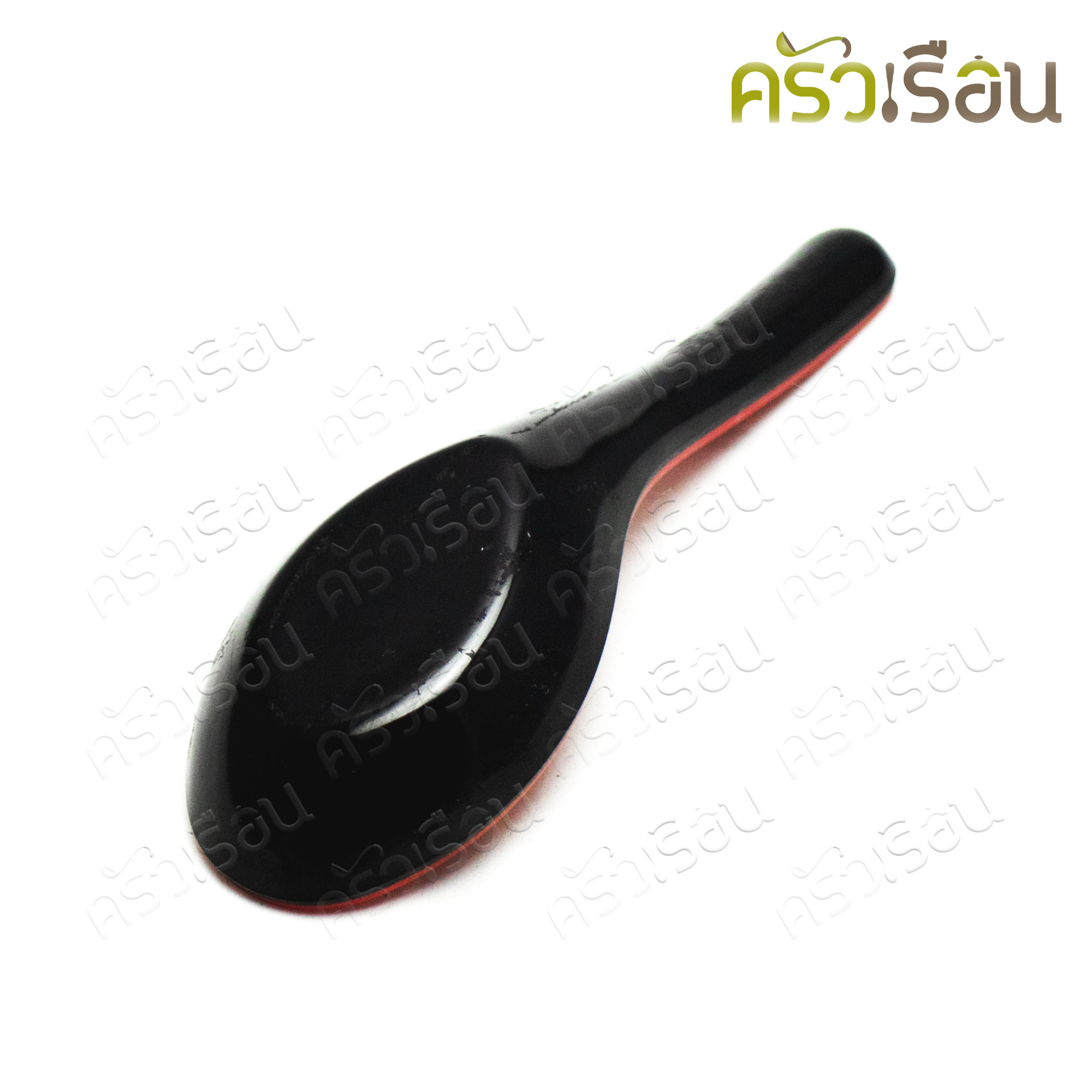 SB ช้อนสั้น โก๊ะฮัง เมลามีน สีดำ-แดง 5.3 นิ้ว DS16 ช้อนซุป สีแดงดำ สไตล์ญี่ปุ่น