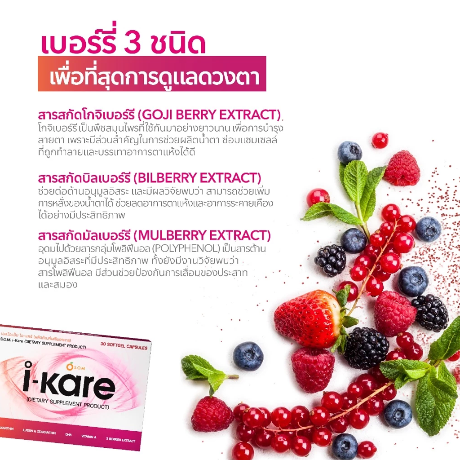 เอส.โอ.เอ็ม. ไอ แคร์ S.O.M. I-KARE สารสกัดสำคัญ