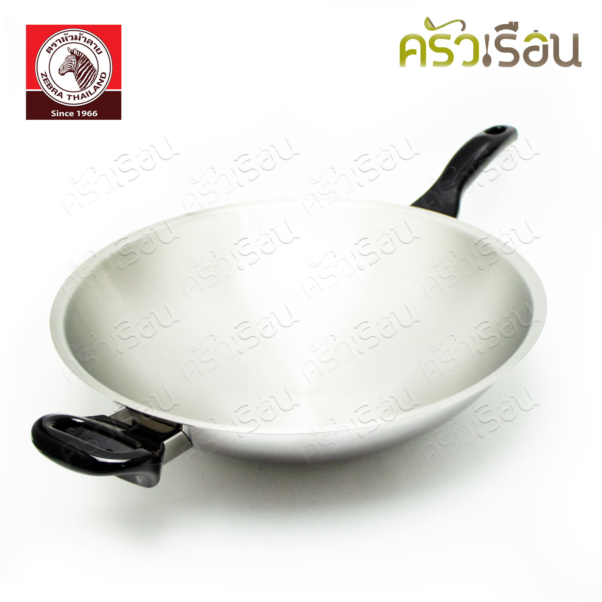 ZEBRA Chinese Wok 3 ply Bakelite handle, Vitalux, 34 cm. Ø 34 cm. L 60 cm. H 60 cm. Capacity 5 liters 176395