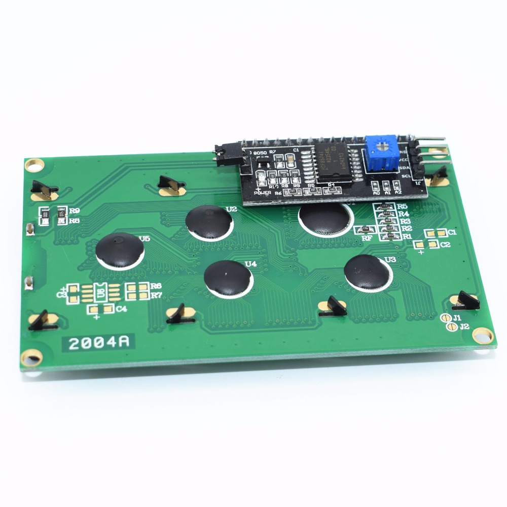 LCD2004+I2C 2004 20x4 2004A Green screen HD44780 Character LCD /w IIC/I2C Serial Interface Adapter Module (จอสีเขียว)