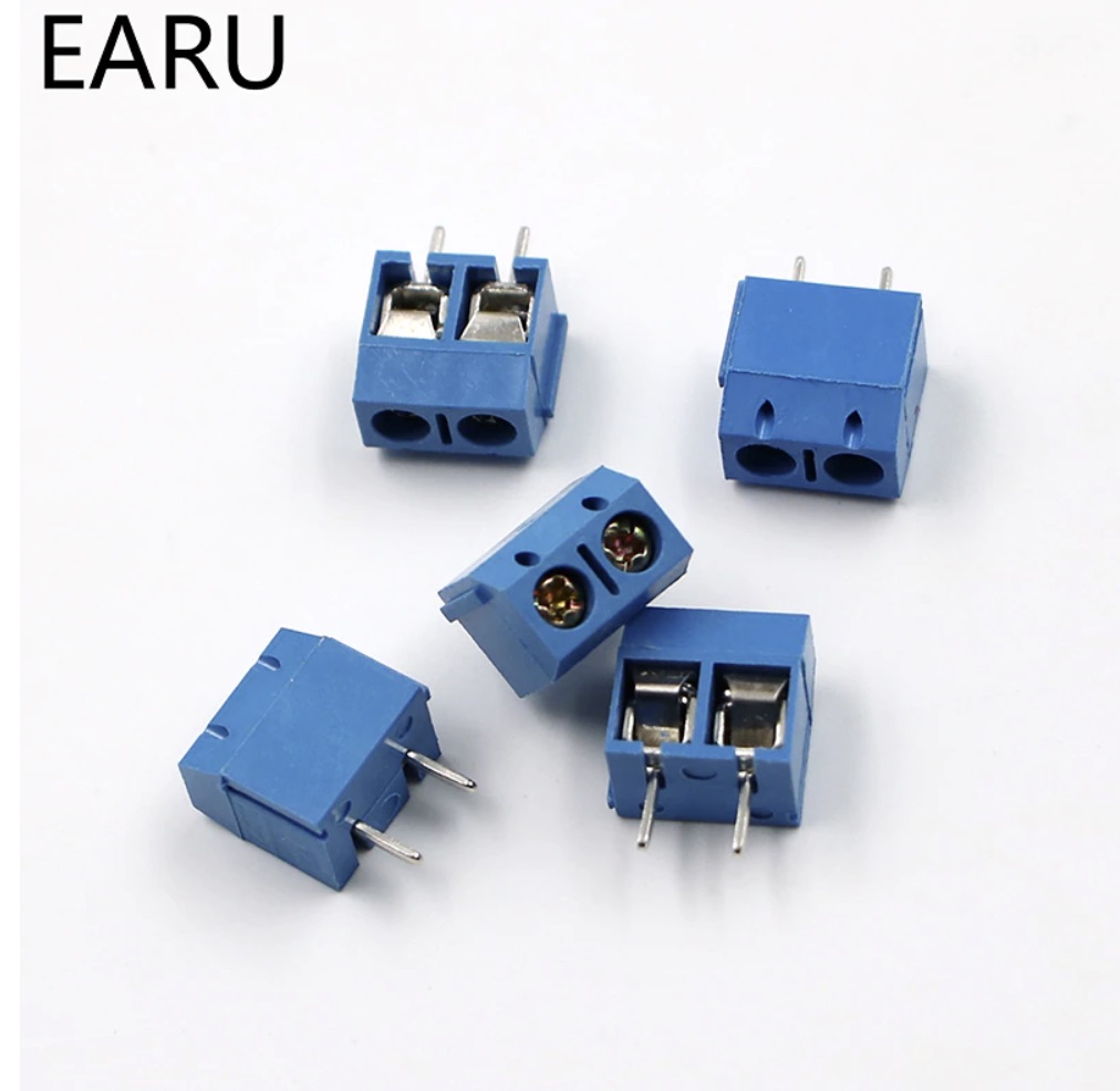 KF301-5.0-2P KF301 Pitch 5.0mm Straight Pin 2P Screw PCB Terminal Block Connector Blue