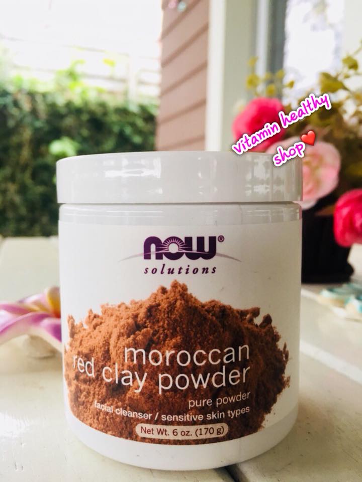 Now Foods, Solutions, Moroccan Red Clay, Facial Detox, Powder, 6 oz (170 g) โคลนช่วยดีท็อคผิวแพ้สาร