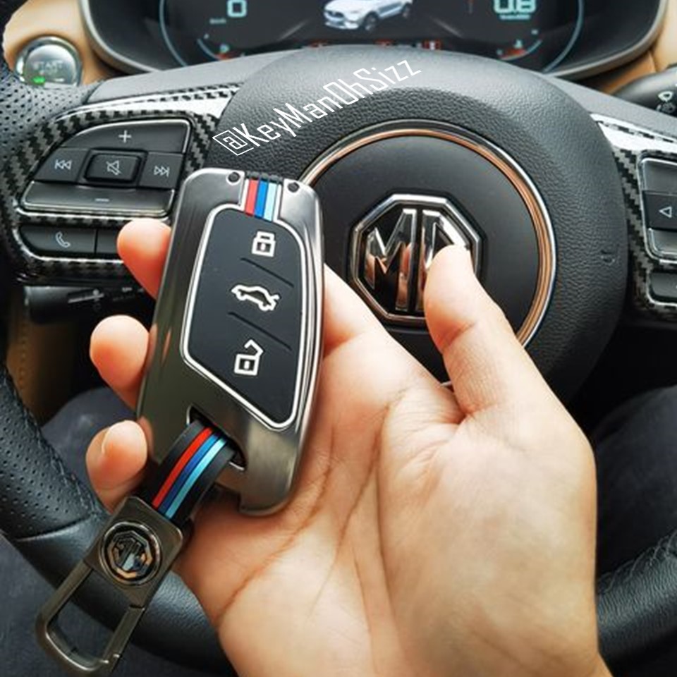เคสโลหะรีโมทรถ MG HS Full Package 2021 (Alloy Up Grade Luminescence 3D Silicone Push button Guard) Key Sets MG Key MG HS, MG EZS NEW, MG ZS2020S mart Key สมาร์ทคีย์ Keyless Smart Entry
