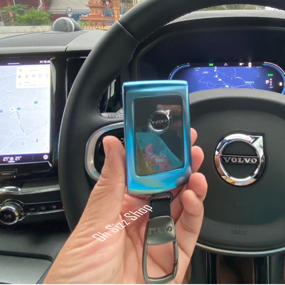 เคสโลหะอัลลอยรีโมทรถ Volvo XC ปุ่มข้าง แบบ 2 ชั้น (Double-Layer Metal Aluminum Alloy Key Cover with transparent push button Guard 360) Key Sets Volvo Key Case S60L xc60 S90 xc90 xc40 v90 Car Key Sleeve Cover High-End เคสรีโมทรถแบบ 2 ชั้น (Double-Layer Car