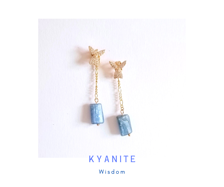 ต่างหูหินแท้ "18K" Kyanite Earring (For Success)