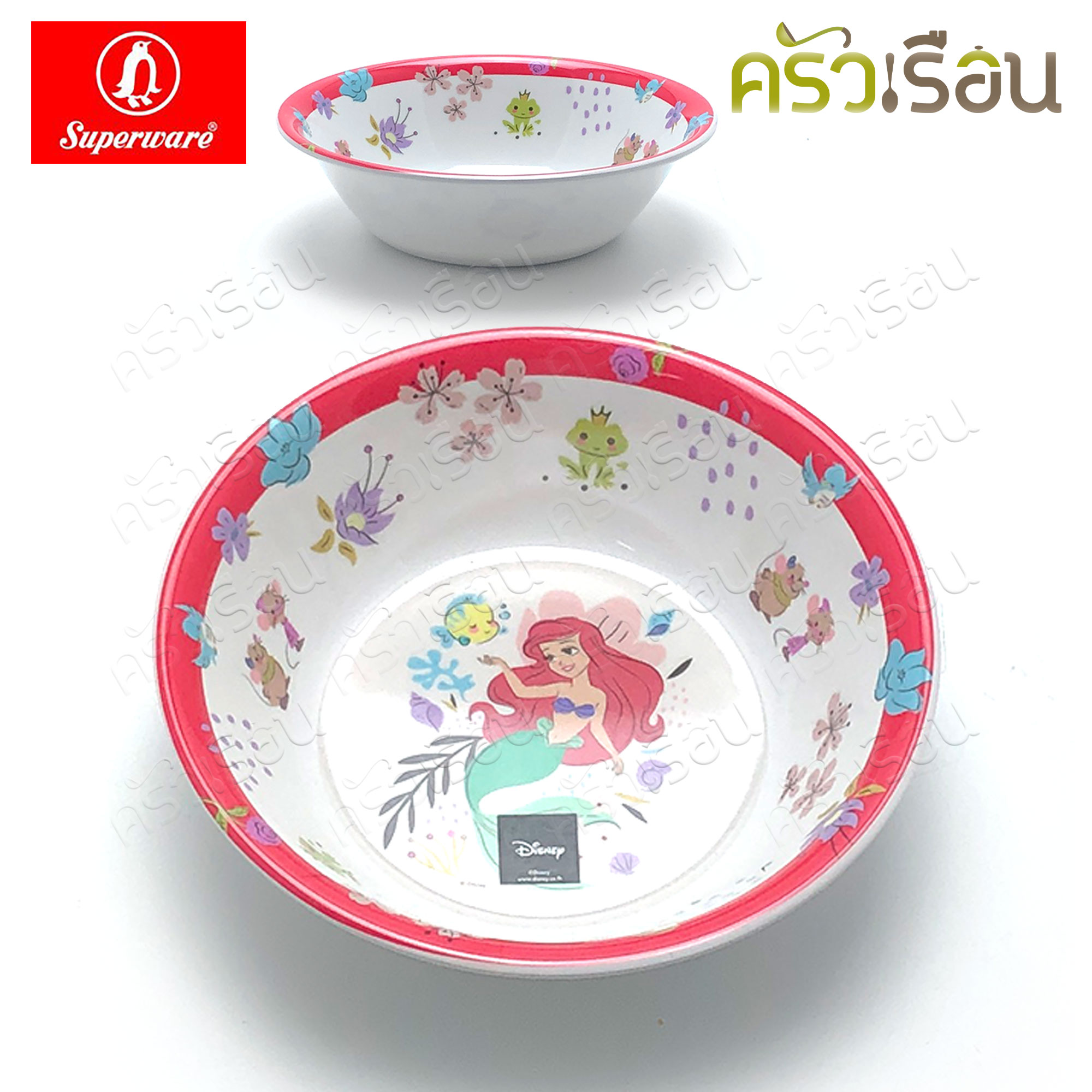 Superware ลาย Heart of Princess เจ้าหญิง Disney [ ราคาต่อชิ้น ] จาน หรือ ชาม หรือ ช้อนส้อม หรือ แก้วน้ำ เมลามีน