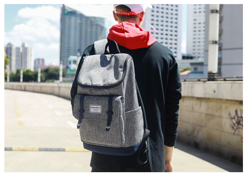 AspenSport Backpack Laptop กระเป๋าสะพายหลัง กระเป๋าโน๊ตบุ๊ค 14-16 นิ้ว กระเป๋าเดินทาง รุ่น AS-B79 ขนาด สีดำ