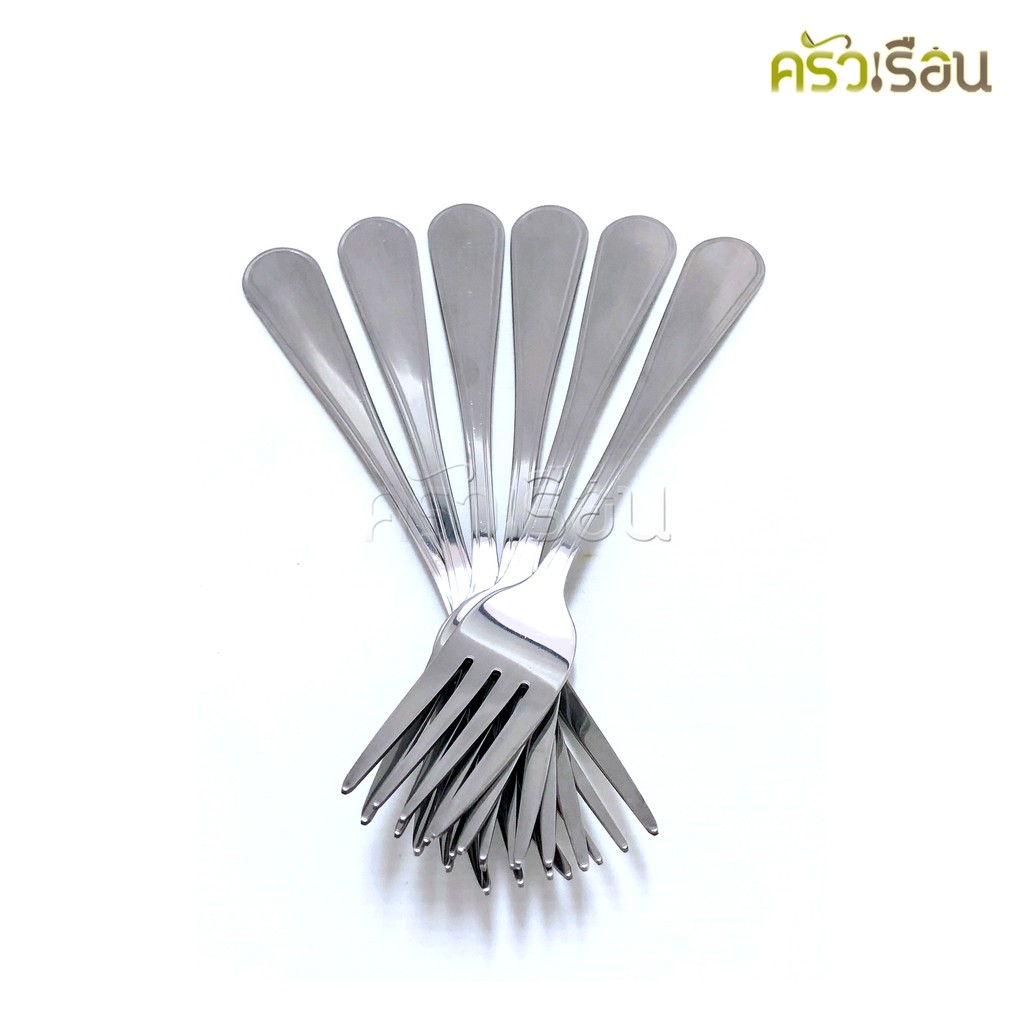 Double Apples [ 6 คู่ ] ช้อน+ส้อม ลาย857 อย่างหนา 2.0 มม. 19 ซม. ตราแอปเปิ้ลคู่ ช้อนข้าว ช้อนยาว ช้อนกันส้อม ช้อนส้อม