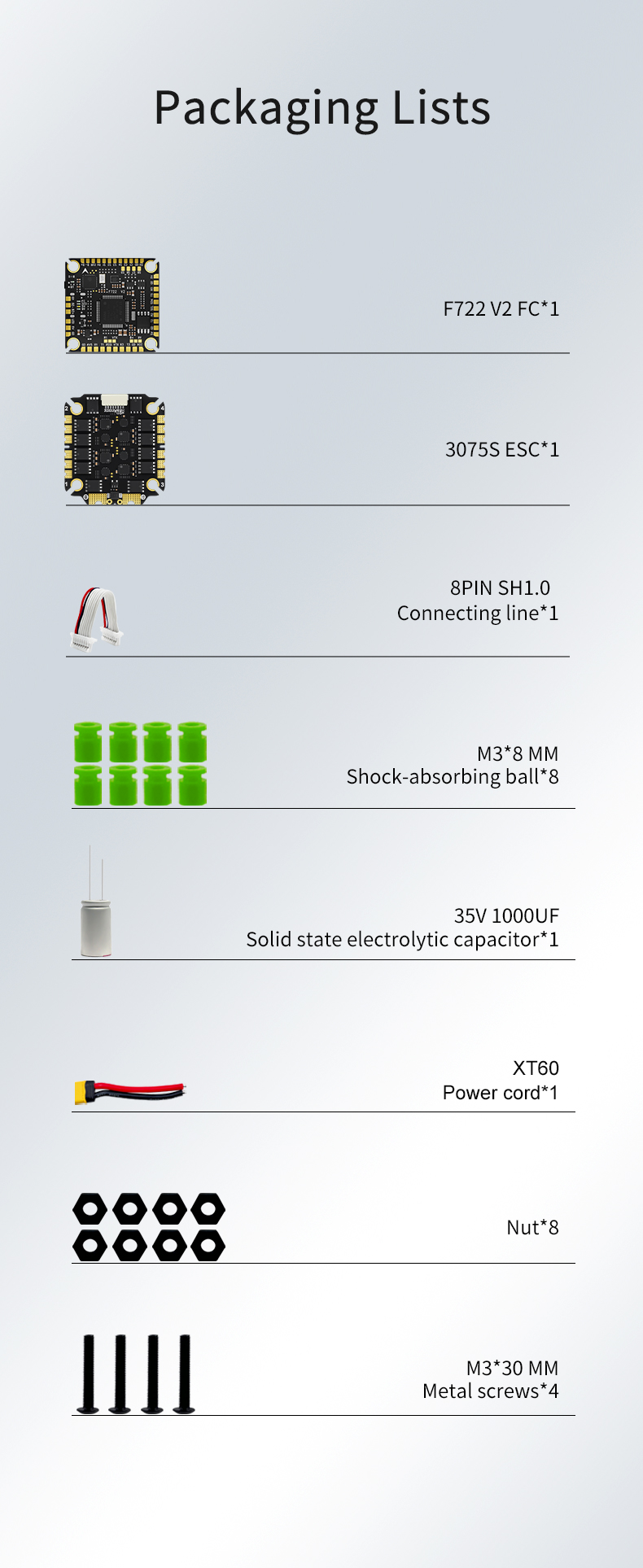 [STACK 30x30] Aocoda-RC F775S V2 Stack F722 V2 FC 75A 3075S ESC 30X30mm for Racing อุปกรณ์โดรน Drone