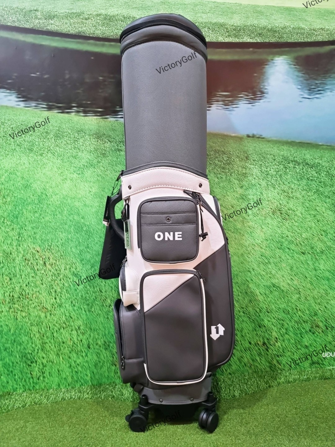(Genuine) Golf bag Travel BOYEA One ( New version ) 4wheels สีเทา-ขาว *Free cover protector