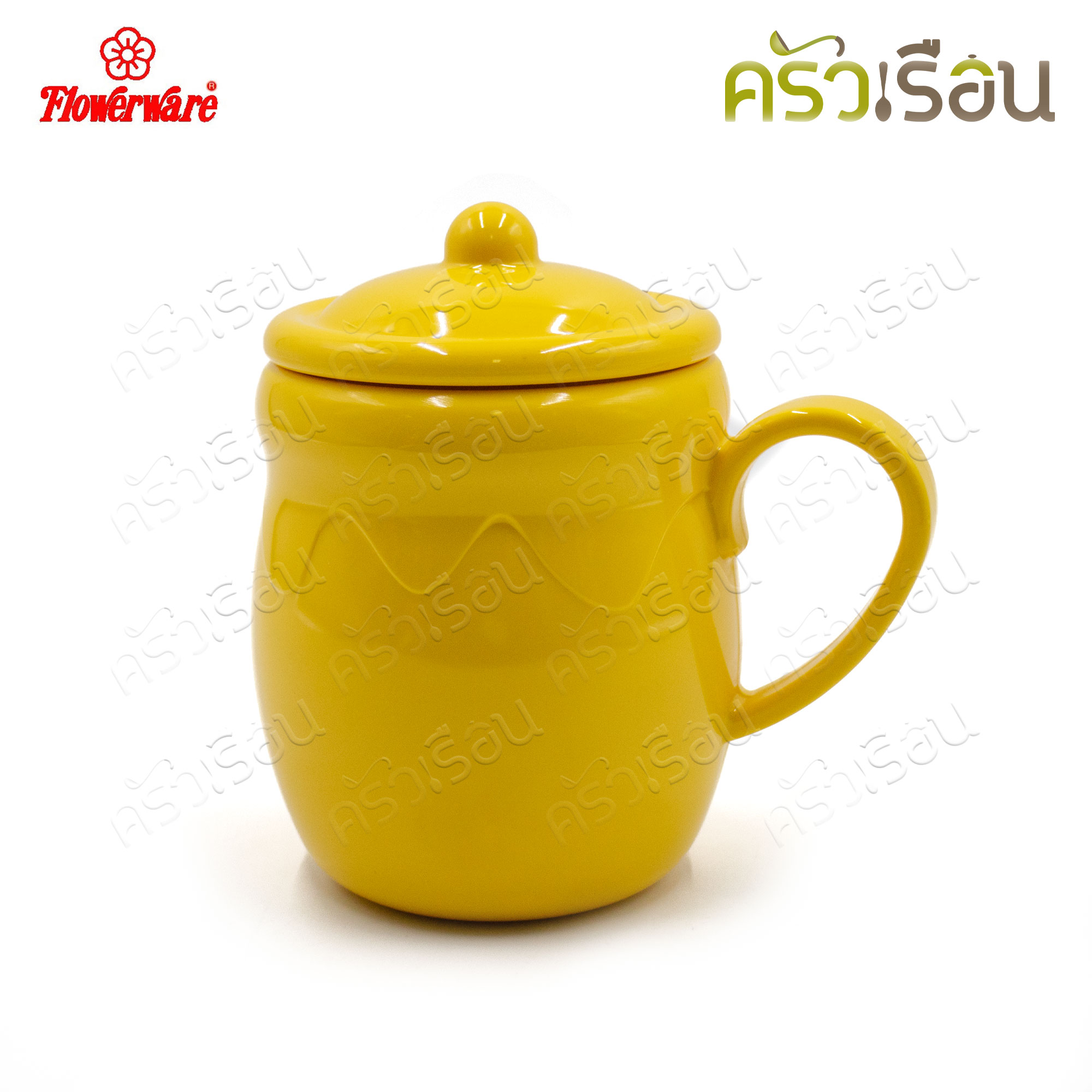 Flowerware ชุดโถน้ำผึ้งพร้อมฝา 3.5 นิ้ว EOS YELLOW CL6289-3.5 ถ้วยน้ำ เมลามีน เนื้อหนา ทนความร้อน