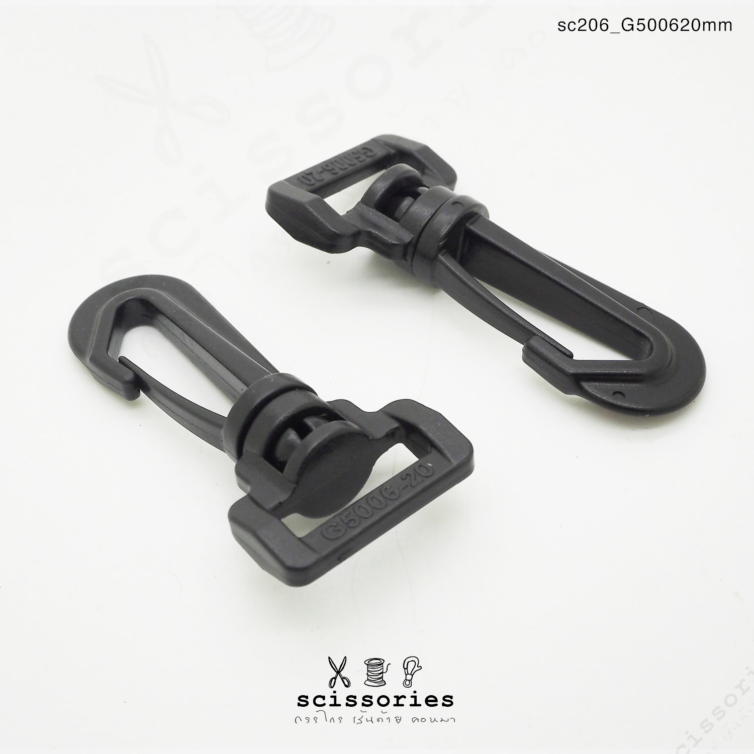 ตัวเกี่ยว 20mm พลาสติกสีดำ 10 ตัว