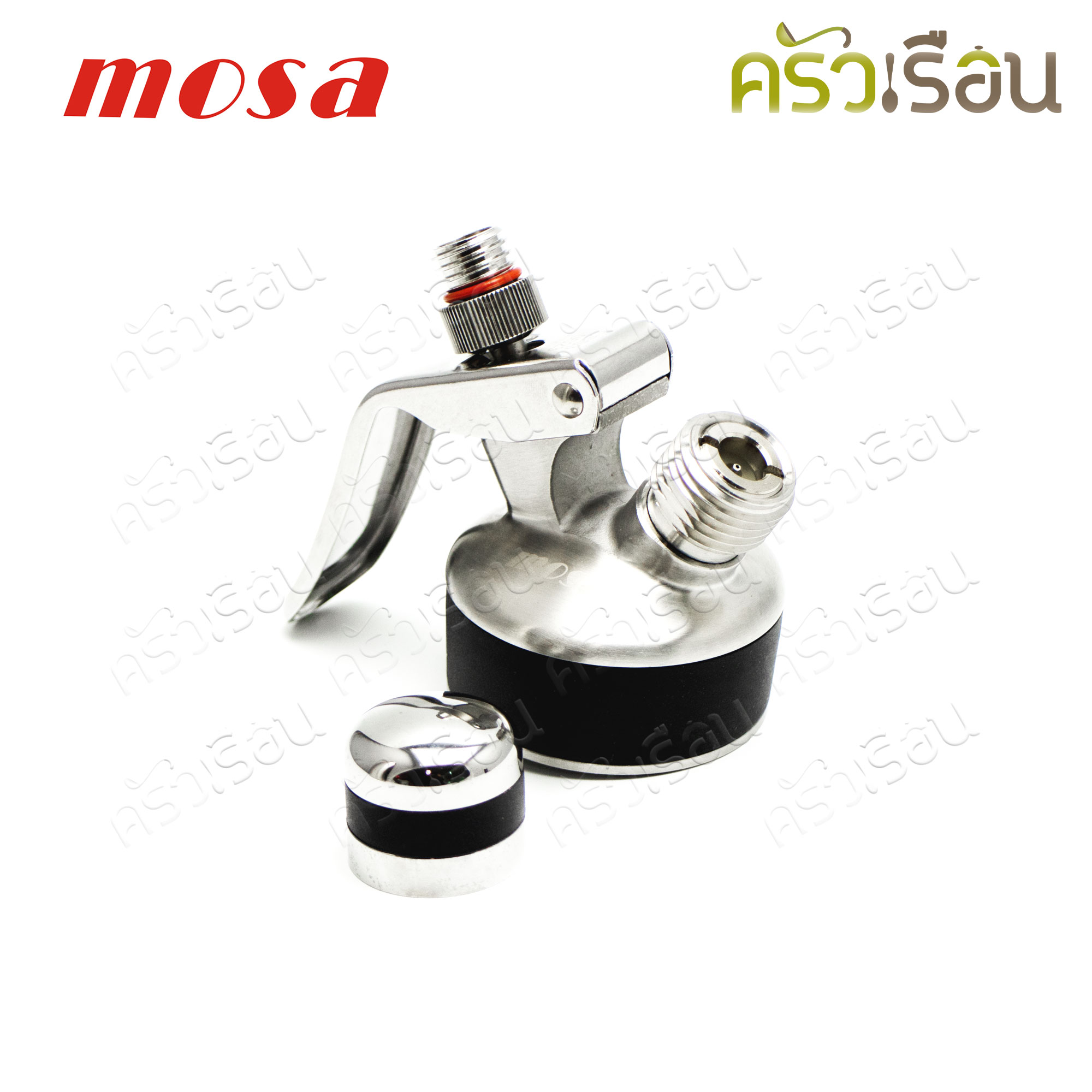 MOSA กระบอกวิปครีม 1.0 ลิตร หัวสเตนเลส Black band พร้อม แก๊สสำหรับทำวิปปิ้งครีม N2O 1 กล่อง