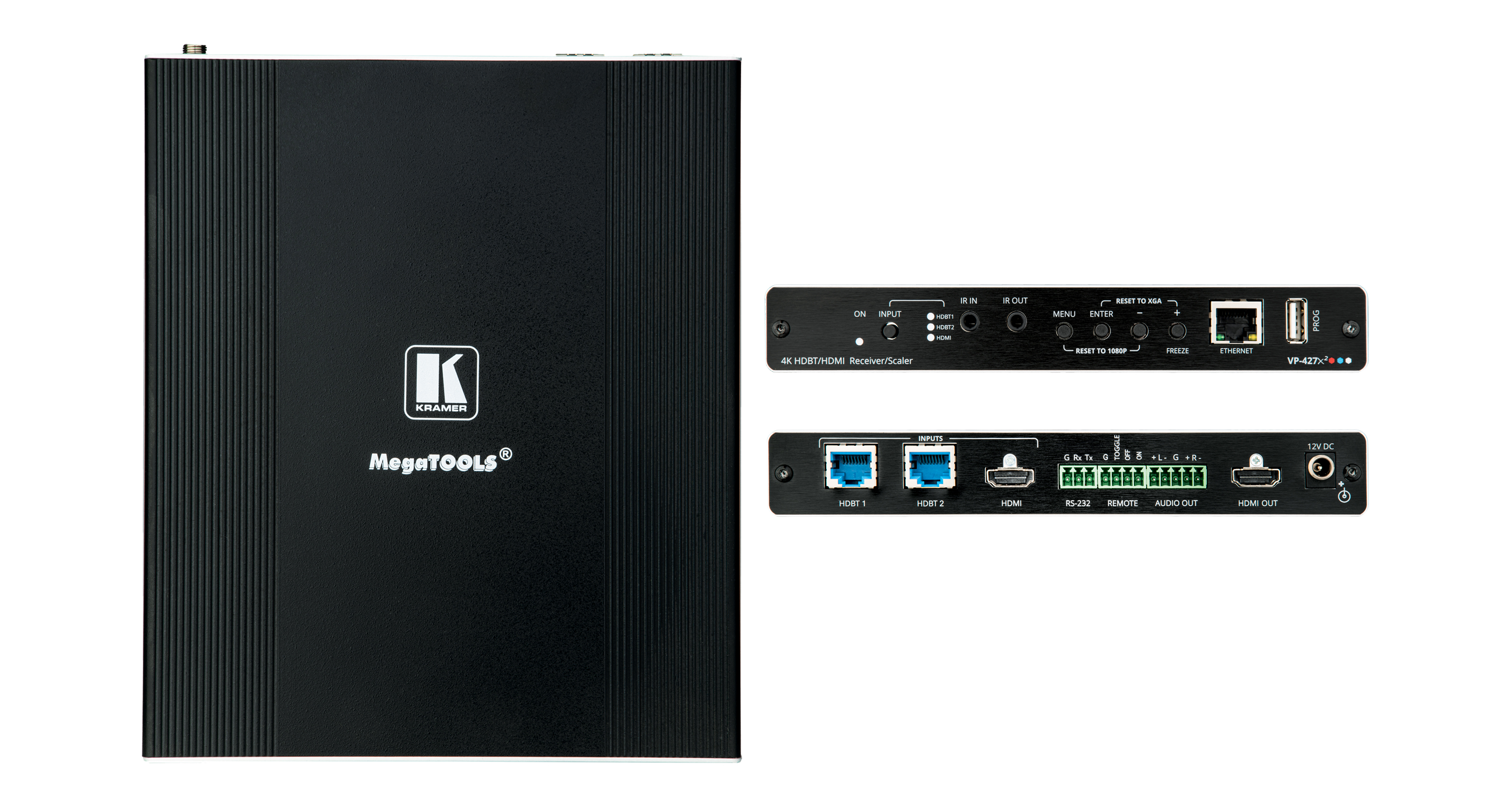 Kramer VP-427X2 4K HDR HDBT Receiver / Scaler Tool with HDBaseT and HDMI Inputs