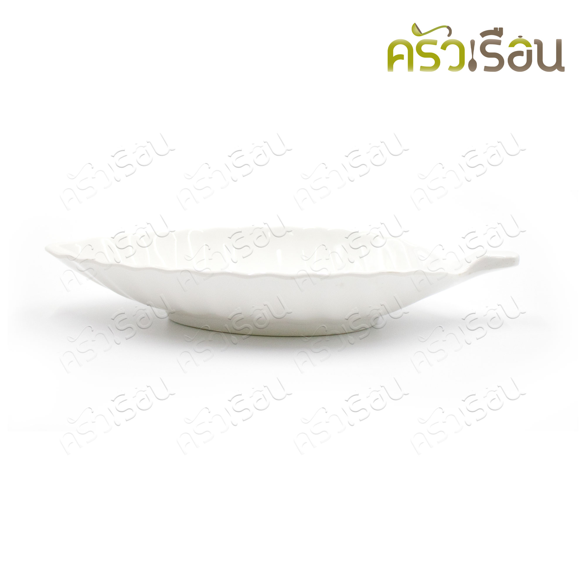 Phoenix Deep leaf-shaped serving plate, melamine, white, 27.3 x 14.5 x 4.3 cm. CH25411