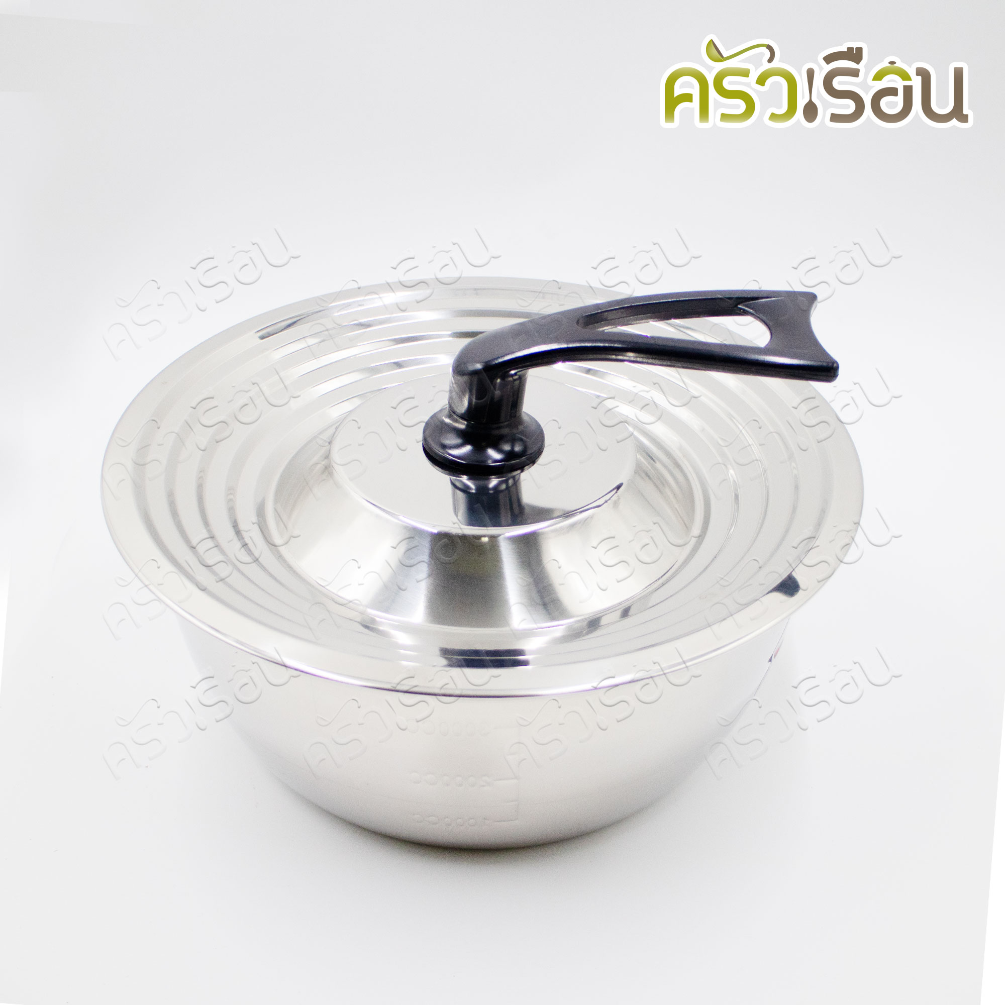 ชุดชามผสมแป้ง พร้อมฝา สเตนเลส 18-26 ซม. ชามผสม 5 ใบ + ฝา 1 อัน