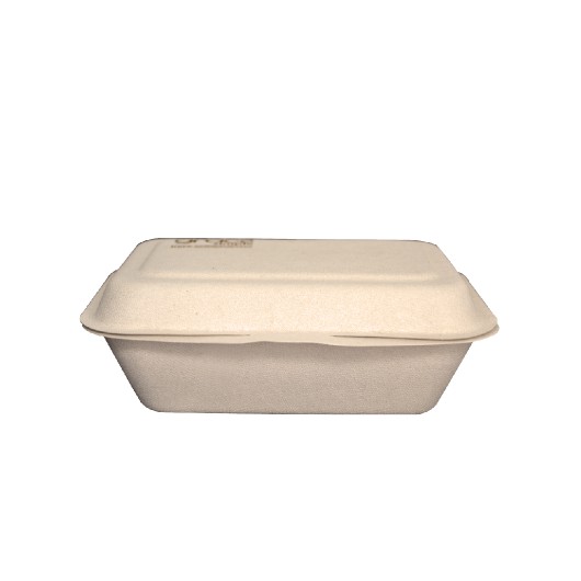 GRACZ กล่องอาหาร B004 ขนาด 6.5 นิ้ว 450 มล. แพ็ค 50 ใบ ไบโอชานอ้อย กล่องใสอาหาร ใส่ร้อนและเย็นได้