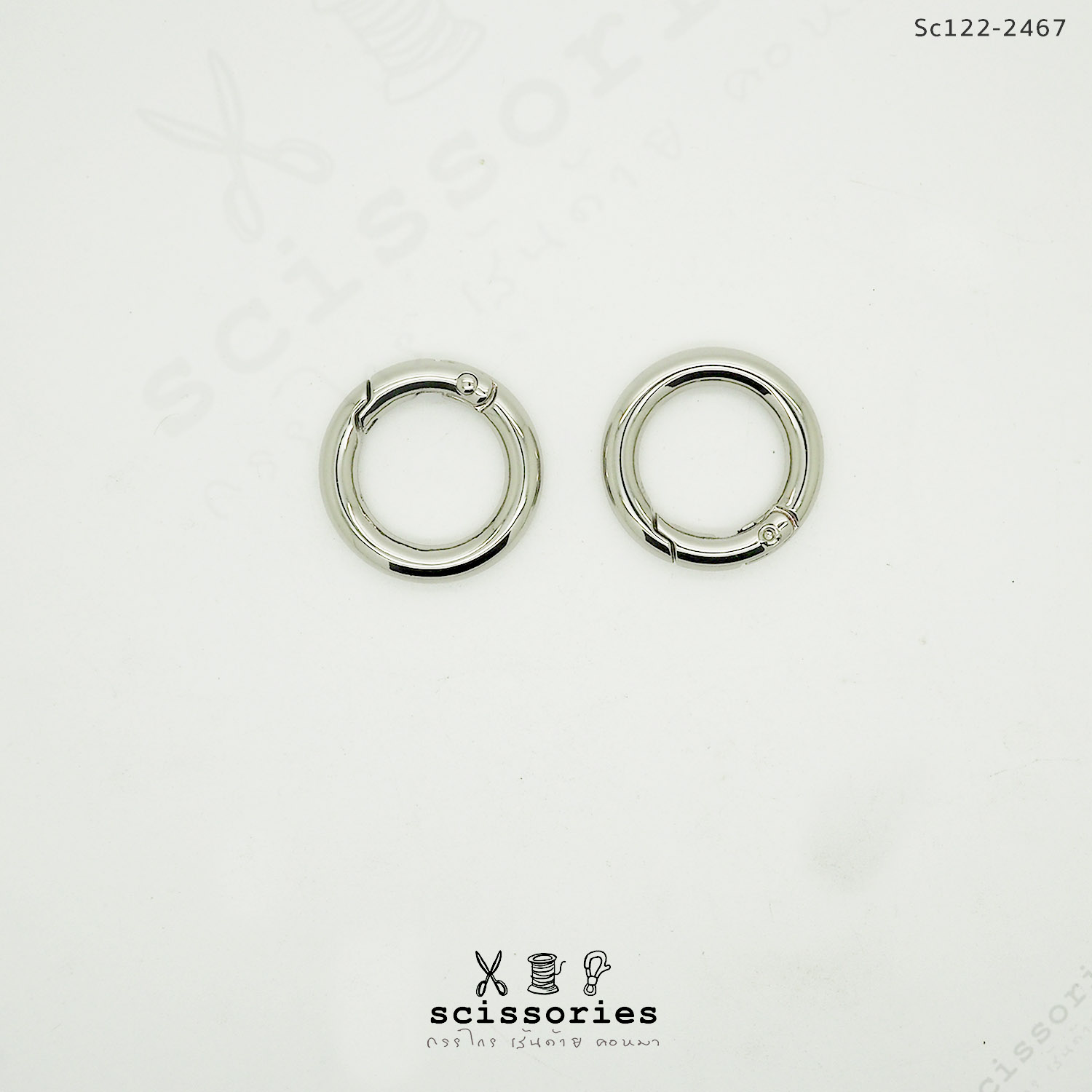 ห่วงวงกลม 2 cm.ง้างเปิดปิด สีเงิน /2 ตัว
