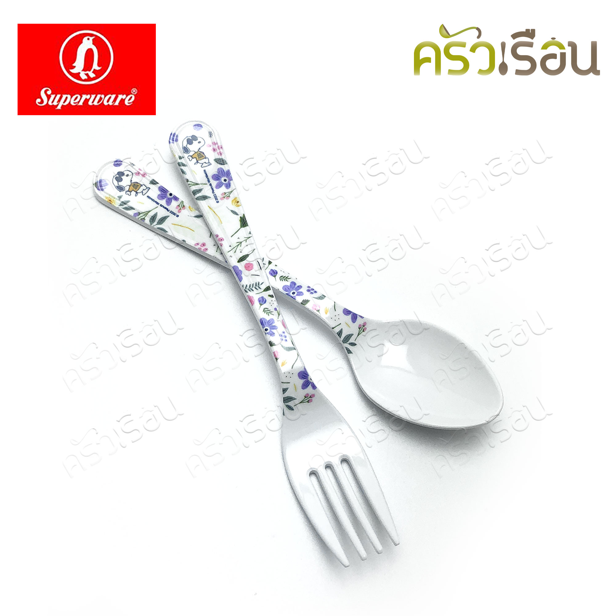 Superware ลาย SNOOPY BLOSSOM ช้อนส้อม S กว้าง 3.2 ซม. ยาว 16 ซม. SP/F359