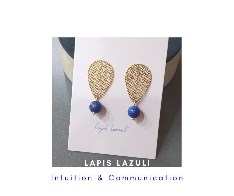 ต่างหู "Summer" Lapis Lazuli Earring (เสริมพลังการพูด การเจรจา)