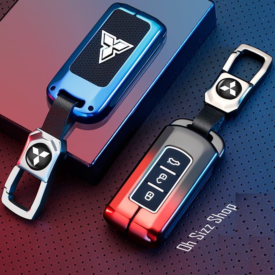 เคสโลหะอัลลอย รีโมทรถ Mitsubishi Pajero 2022 Alloy Full Package (Gradient Color Alloy Up Grade Fluorescence Silicone Push button Guard) Model Mitsubishi Pajero (Sport), Xpander, Mirage, Attrage, Triton Smart Key แบบ 2 และ 3 ปุ่ม