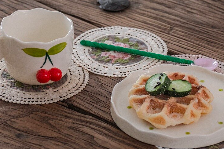 Set ผ้ารองแก้ววินเทจ สไตล์ลูกไม้ฝรั่งเศส ชุด 4 ชิ้น