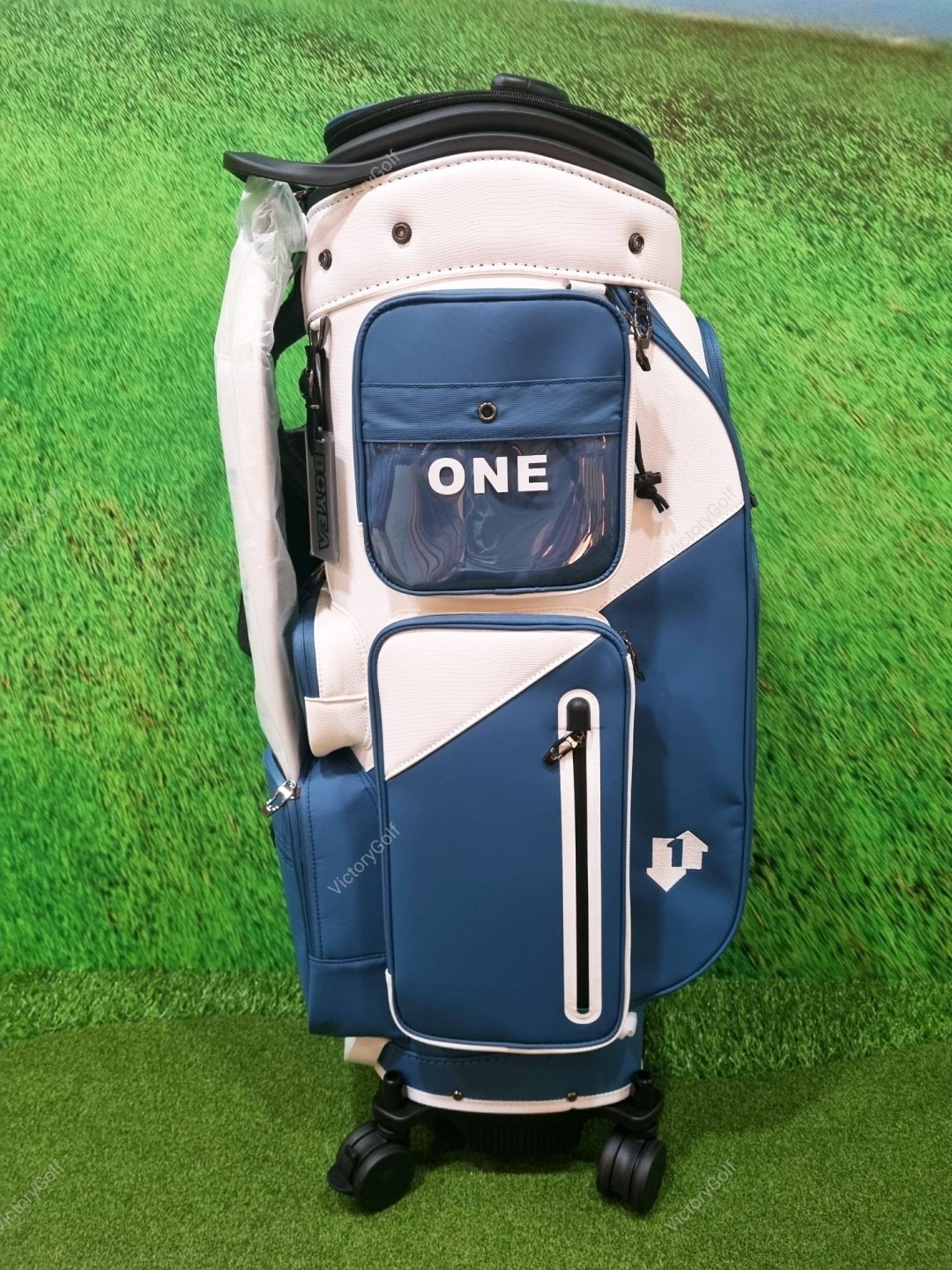 (Genuine) Golf Bag Travel BOYEA One (New version) 4 wheels สีน้ำเงิน-ขาว *Free Cover Protector
