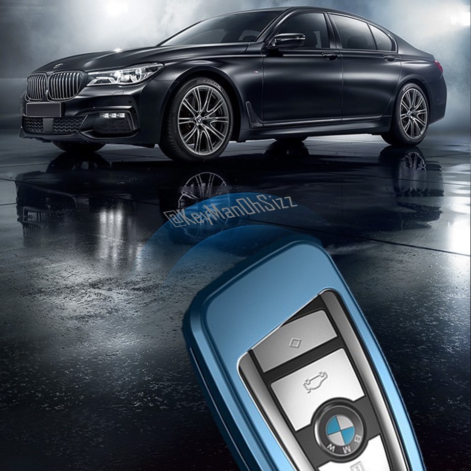 เคสโลหะอัลอยรีโมทรถยนต์ BMW 3 Series แบบ 2 ชั้น (Double-Layer Metal Aluminum Alloy Key Cover with transparent push button Guard 360) Key Sets BMW 3 Series GT5 Series 7 Series F30