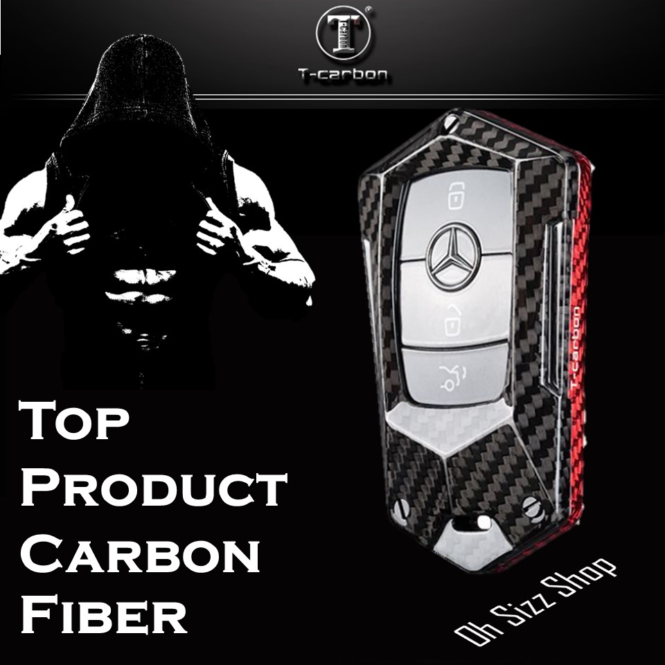 เคสรีโมทรถ Mercedes Benz 2021 คาร์บอนไฟเบอร์แท้ T-Carbon Diamond Style แถมแผ่นกันรอยปุ่มใส TPU (Top Product Premium Grade ; Carbon Fiber Key Case) Key Sets Mercedes-benz E-Class , S-Class