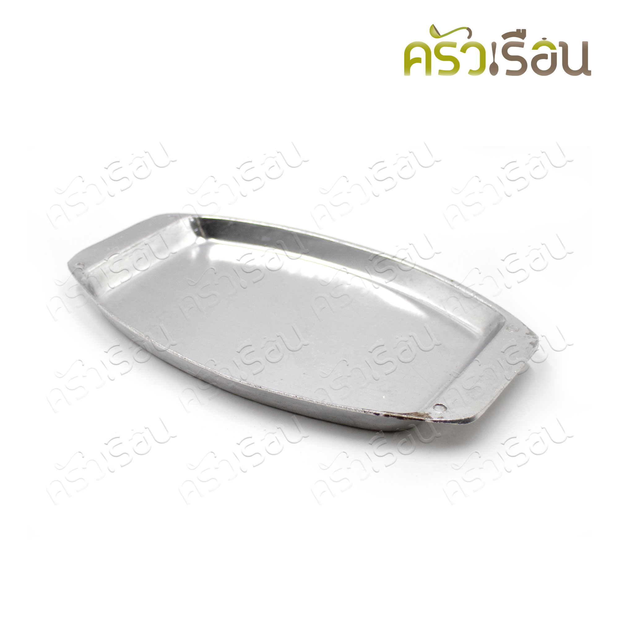 SUPER ALUMINUM จานสเต็ก อลูมิเนียม พร้อมไม้รอง 14.5 x 21 ซม. No.215 ตราถุงเงิน