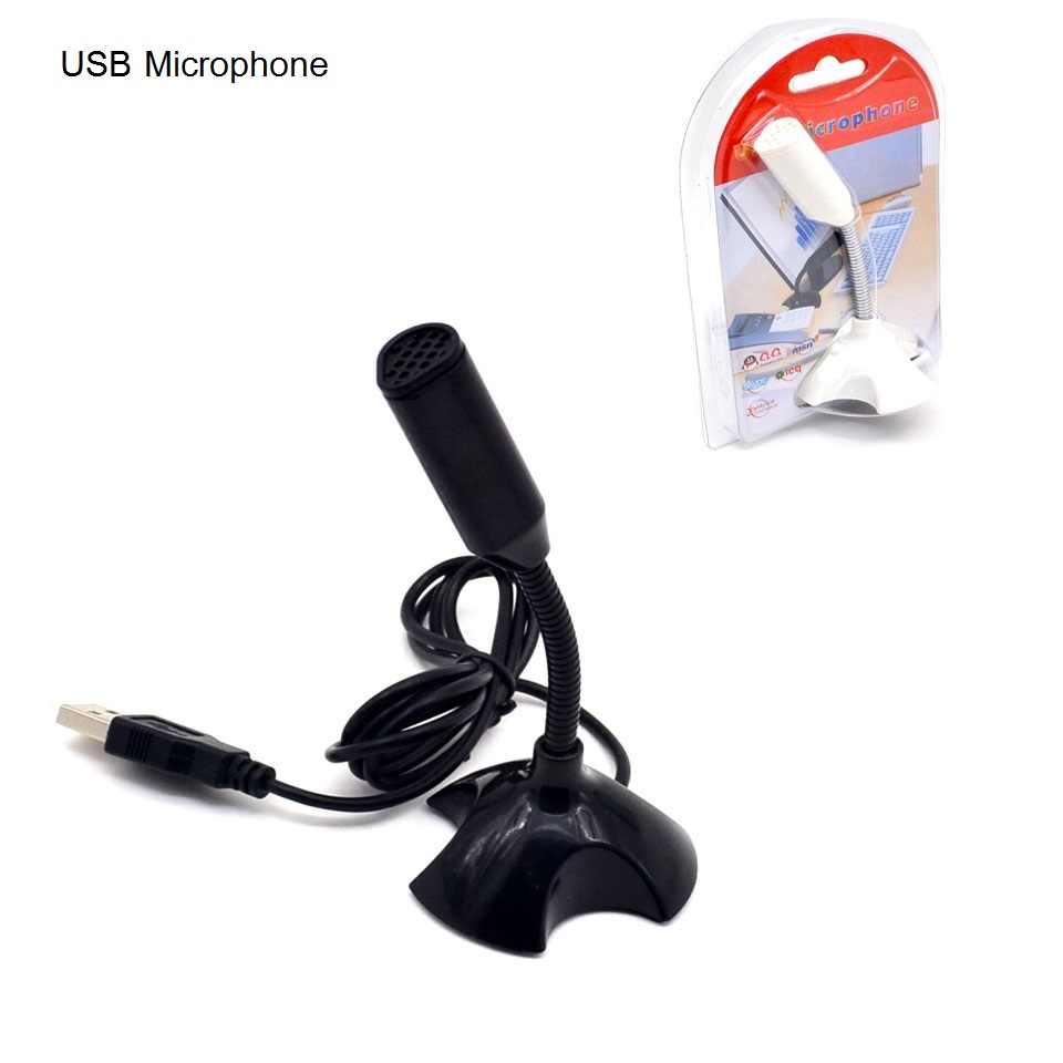 USB Microphone for Raspberry Pi 2 3 Model B Mic Portable With Holder Free Drivers Black
